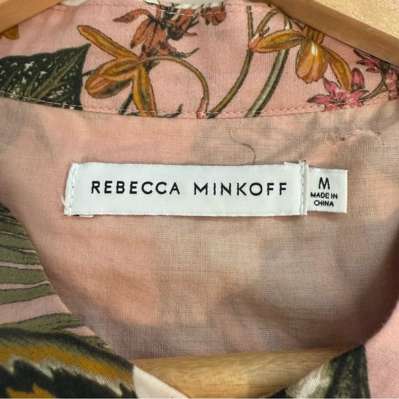 Rebecca Minkoff Pink Floral Short Sleeve Ollie Tropical Rose Dress Stretch Waist - Picture 5 of 10